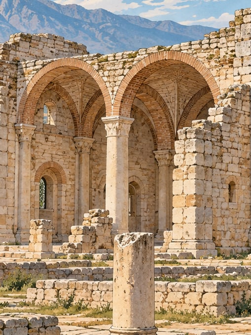 Direkli Church çizimi, Denizli
