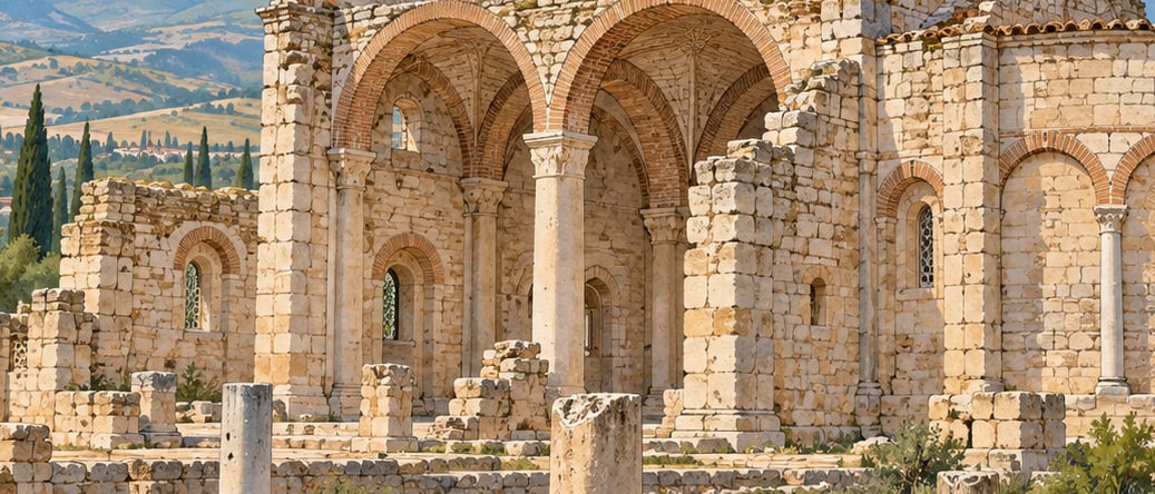 Direkli Church çizimi, Denizli
