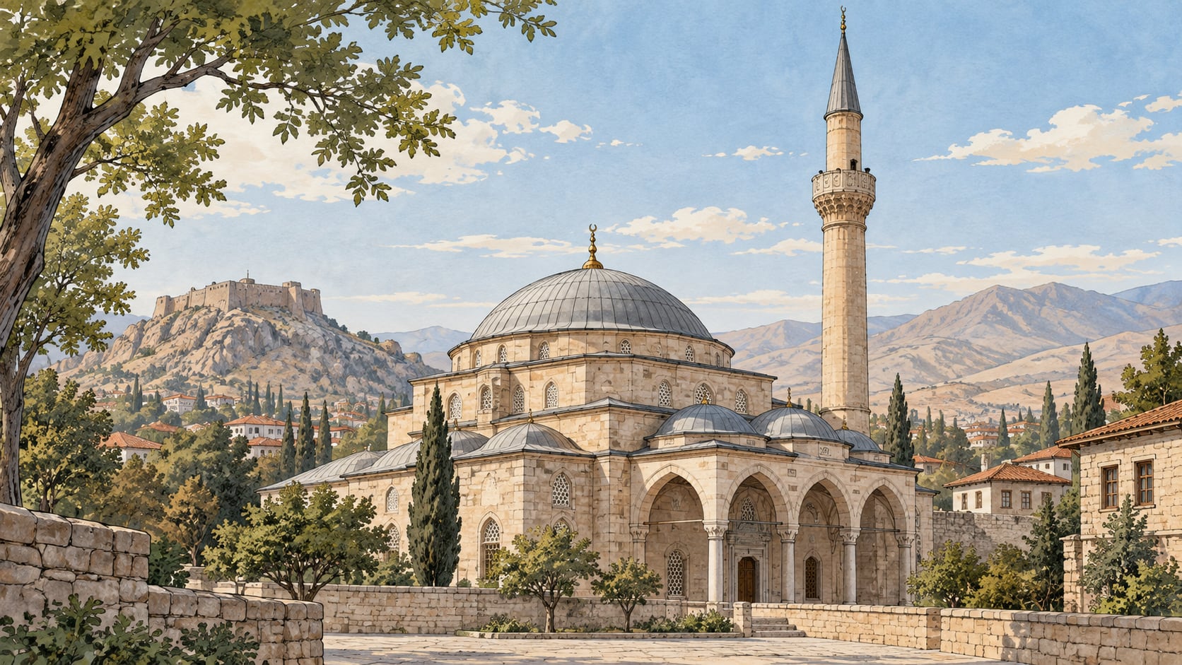 Zeichnung: Dışarı-Moschee / Çelebi-Hüsamettin-Moschee, Niğde