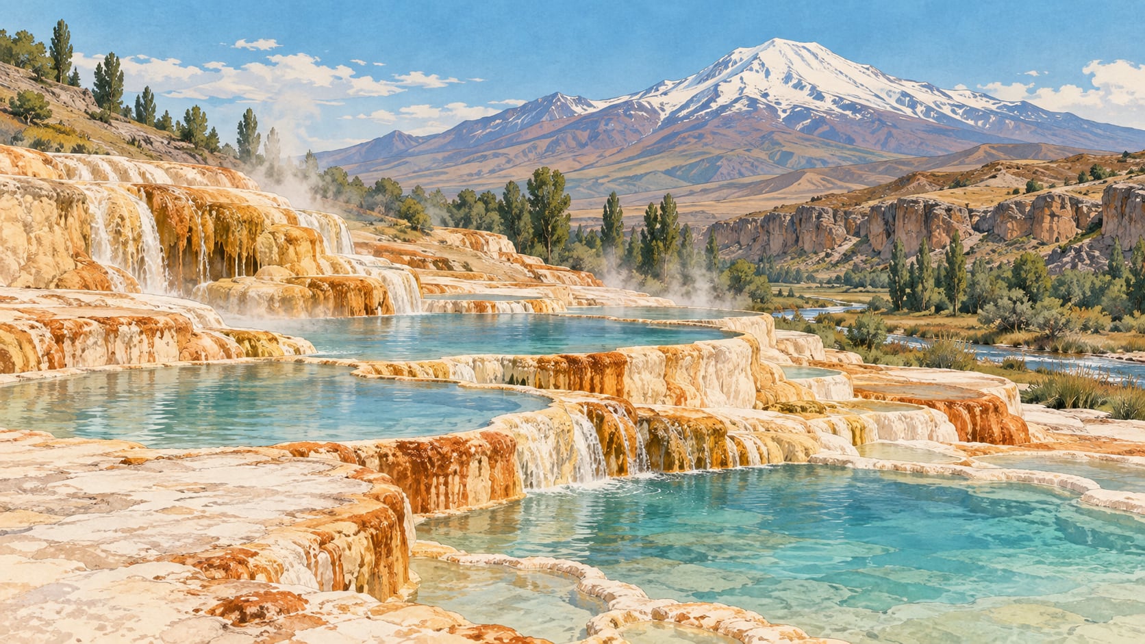 Diyadin Hot Springs çizimi, Ağrı
