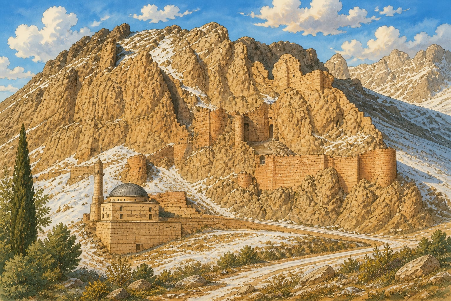 Doğubayazıt Castle çizimi, Ağrı