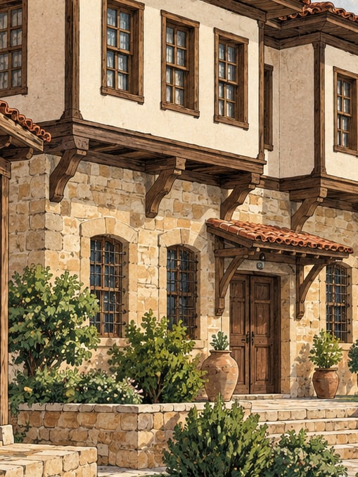 Dokur House çizimi, Uşak