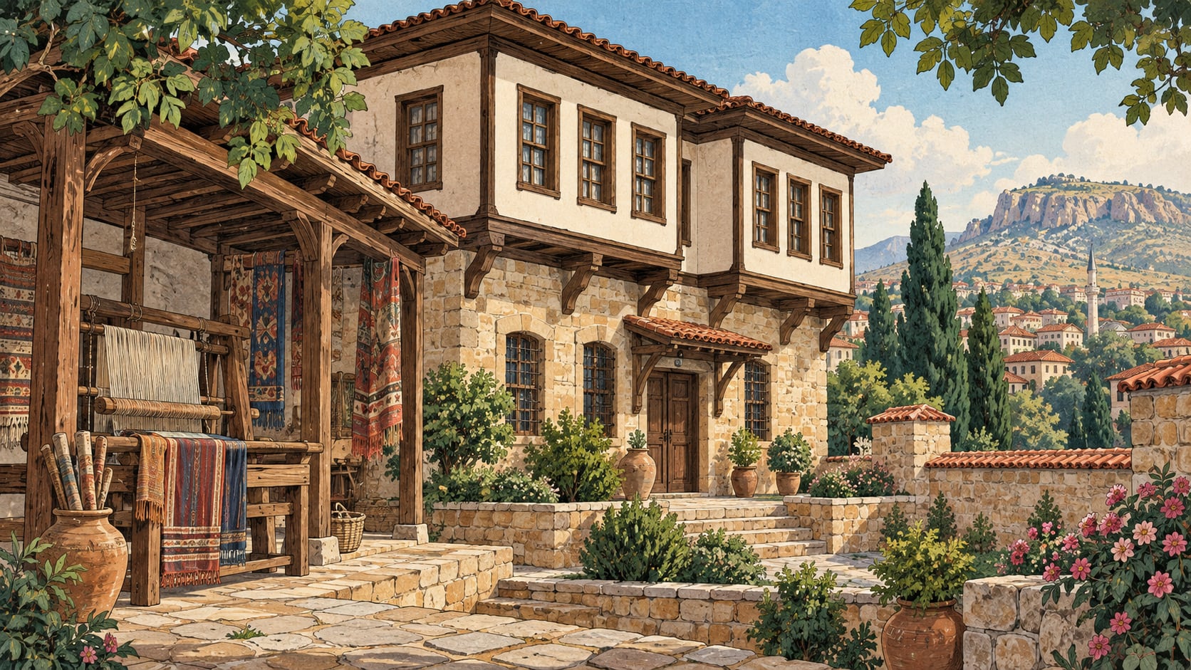 Dokur House çizimi, Uşak