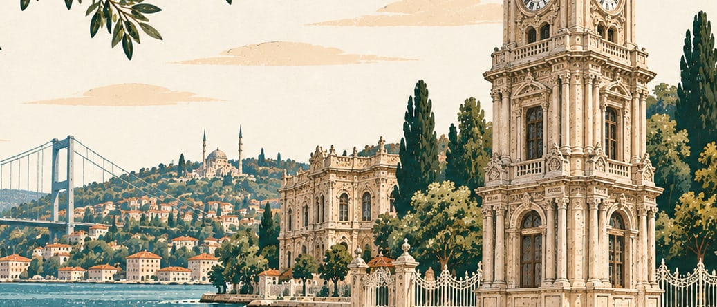 Dolmabahçe Saat Kulesi çizimi, İstanbul