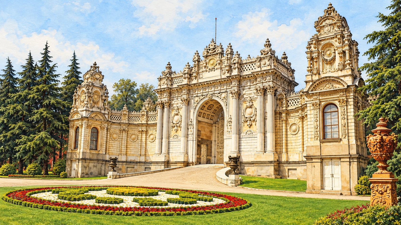 Dolmabahçe Palace çizimi, İstanbul