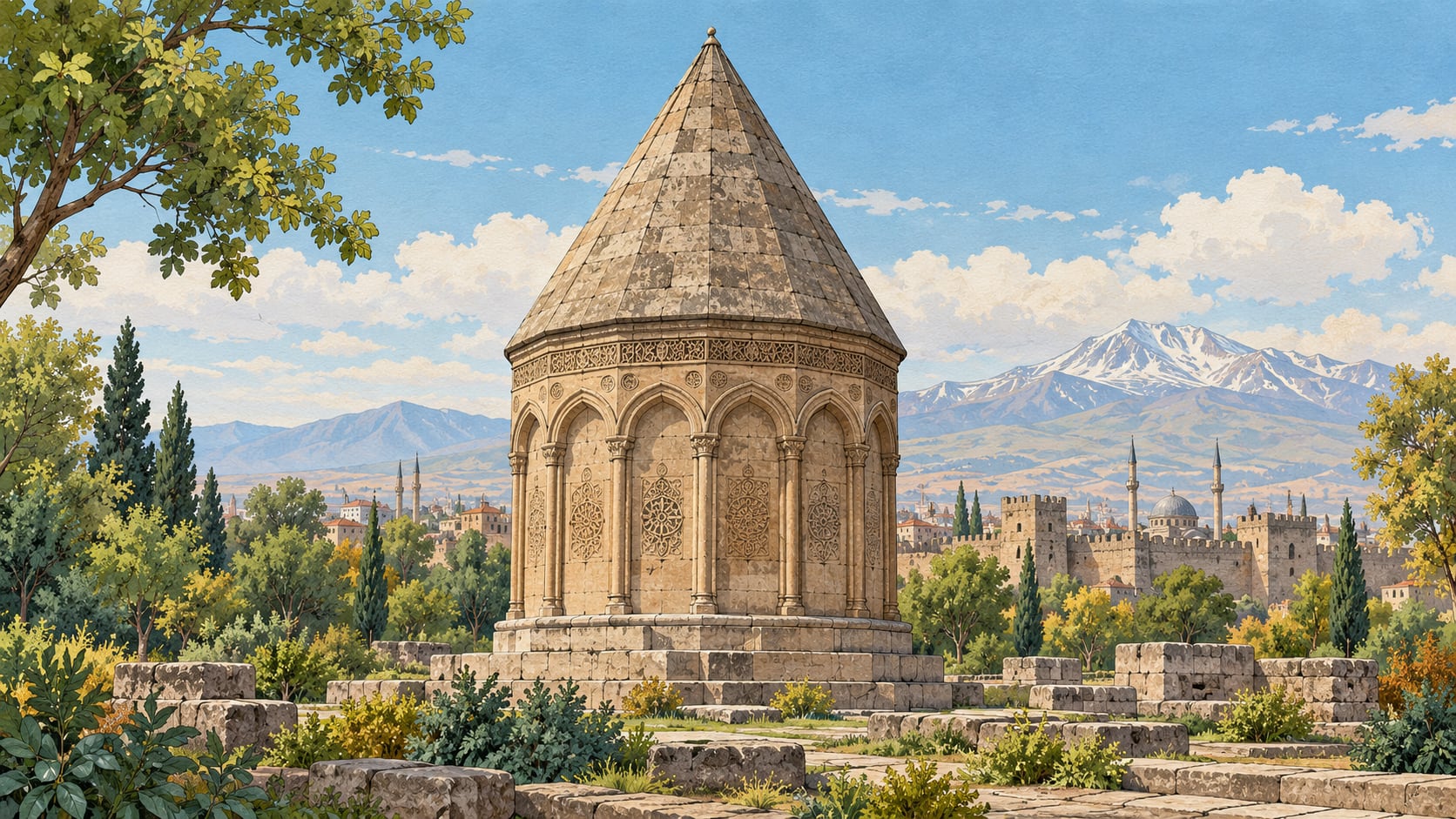 Döner Kümbet çizimi, Kayseri
