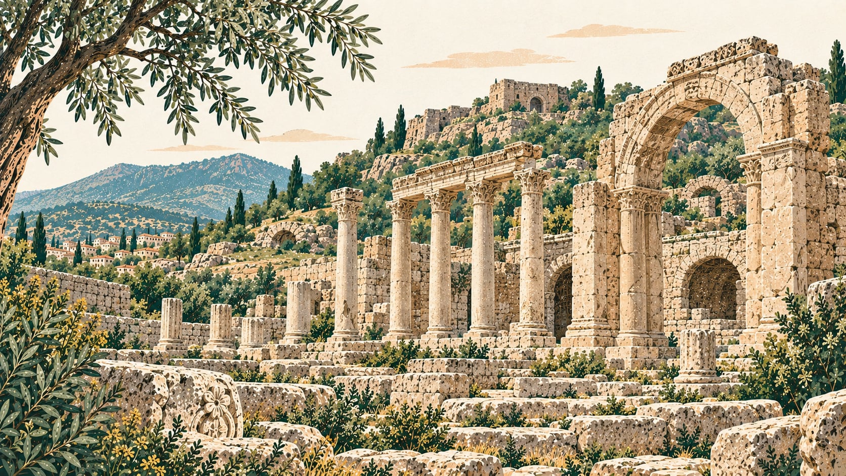 Dülük Ancient City çizimi, Gaziantep