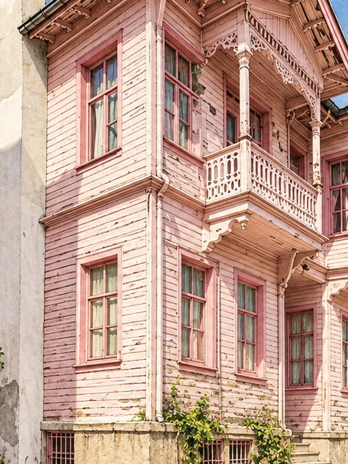 Ilustración: Casas de Edirne, Edirne