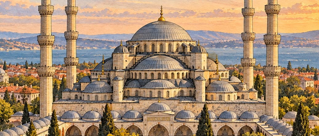 Selimiye Mosque and its Social Complex çizimi, Edirne