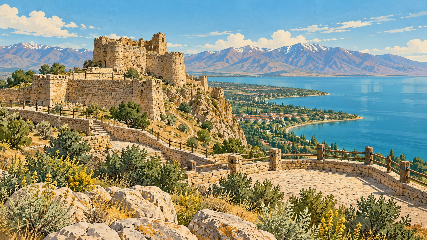 Edremit Kız Kalesi Viewing Terrace çizimi, Van