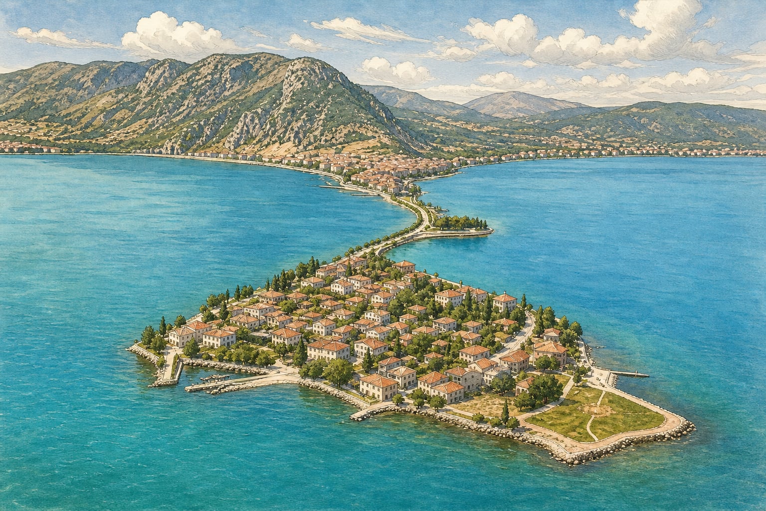 Eğirdir Lake çizimi, Isparta