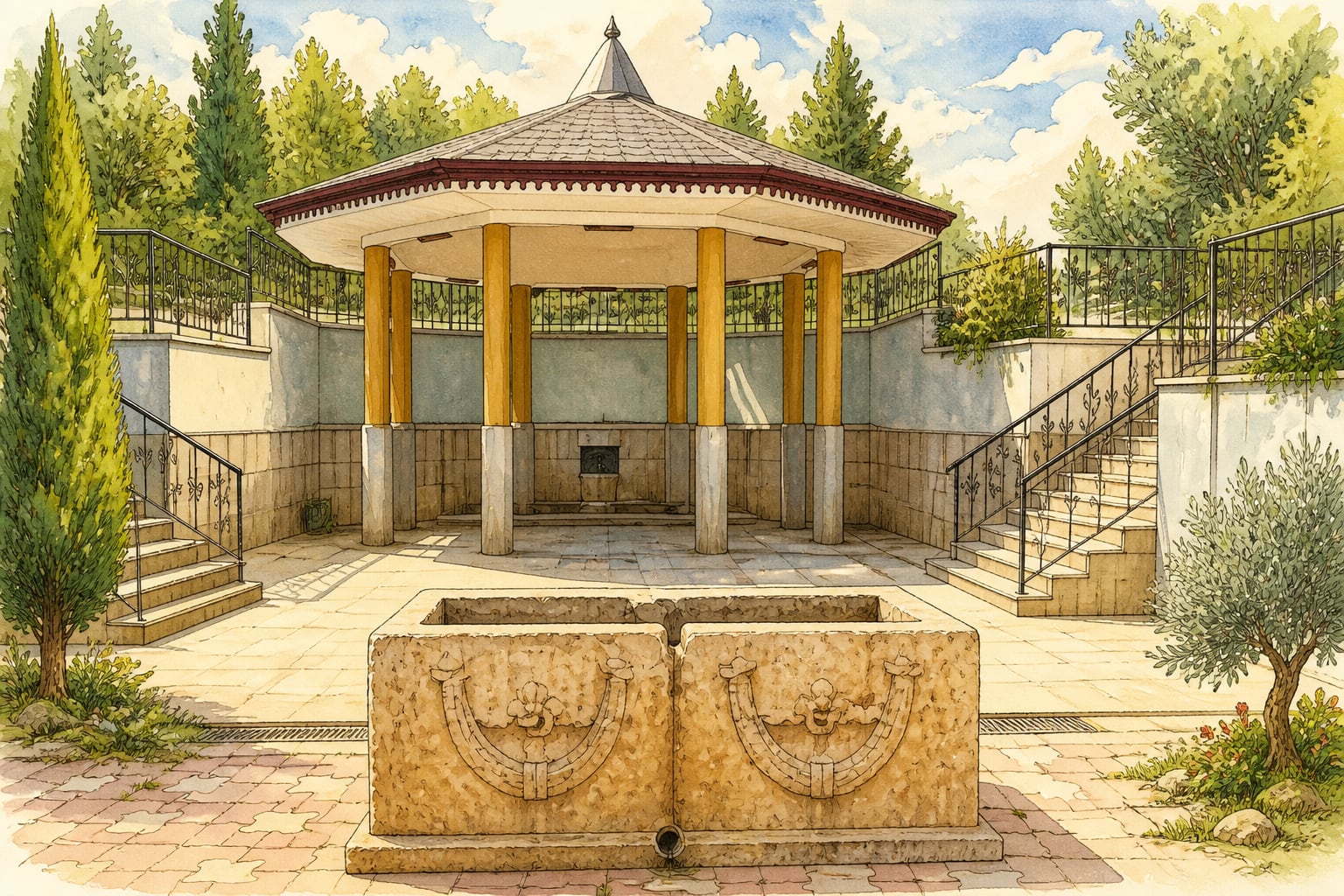 Ekinözü Mineral Springs çizimi, Kahramanmaraş