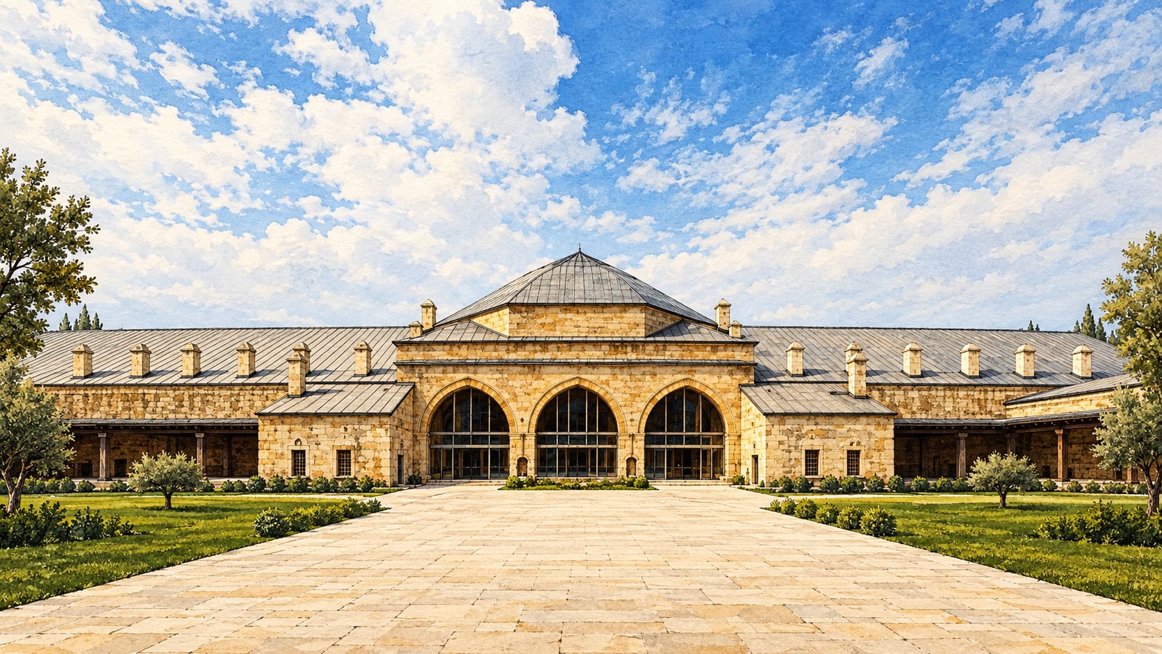 Ekmekçizade Caravanserai Museums çizimi, Edirne