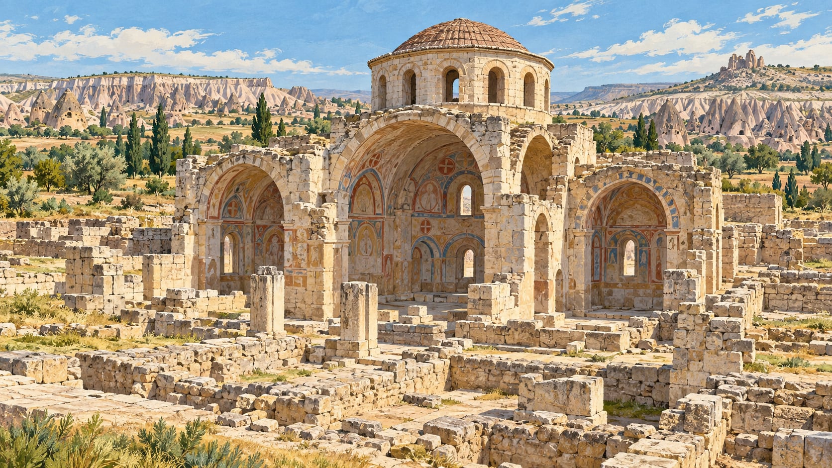 El Nazar Church çizimi, Nevşehir