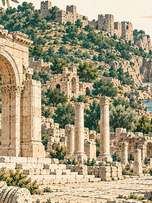 Ilustración: Ciudad antigua de Elaiussa Sebaste, Mersin