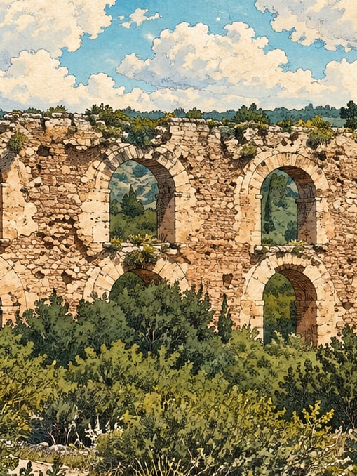 Ilustración: Sistemas de conducción de agua de Elaiussa-Sebaste y Korykos, Mersin