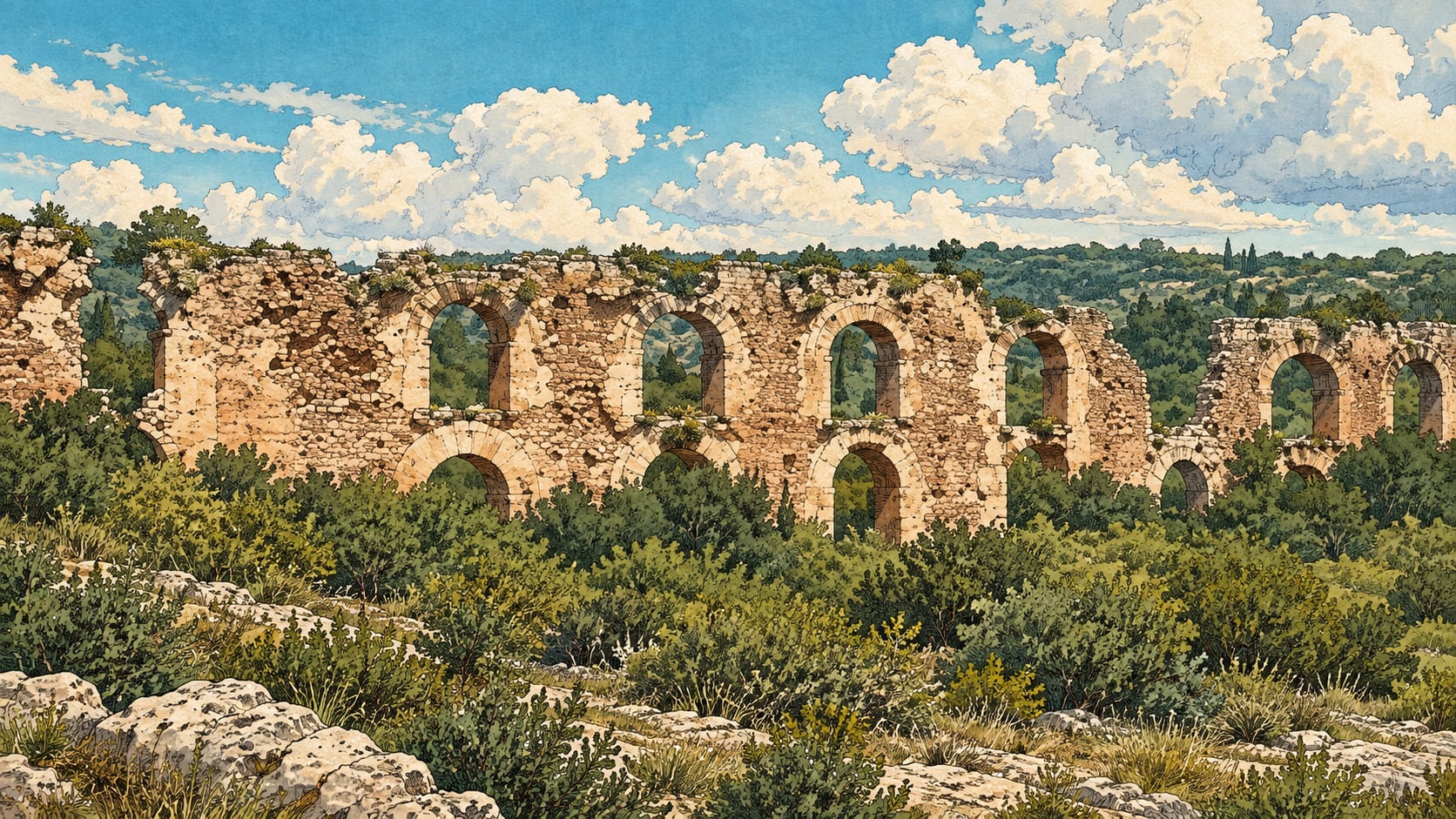 Elaiussa-Sebaste and Korykos Water Conveyance Systems çizimi, Mersin