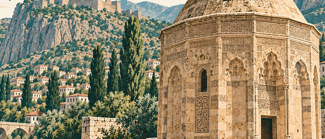 Emir Bayındır Tomb Tower çizimi, Bitlis