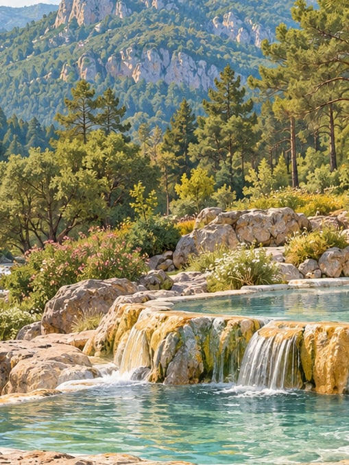 Ilustración: Parque natural de las termas de Emir, Manisa