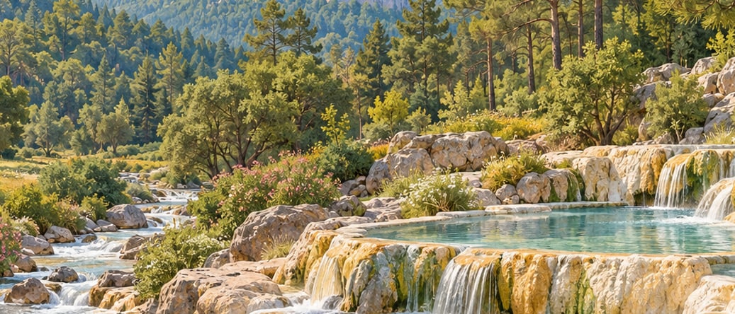 Emir Hot Springs Nature Park çizimi, Manisa