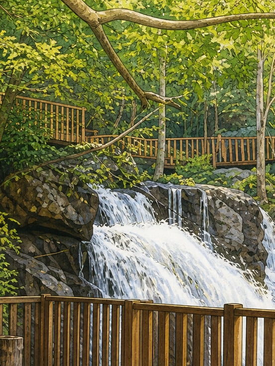 Ilustración: Cascada doble de Erikli, Yalova