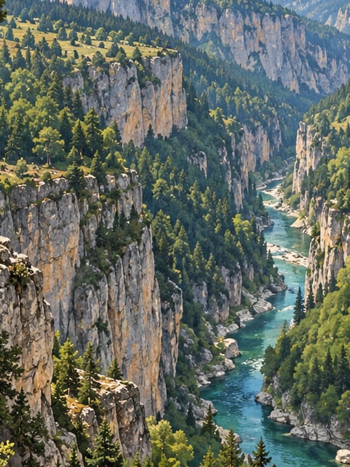 Ersizlerdere Canyon Nature Park çizimi, Kastamonu