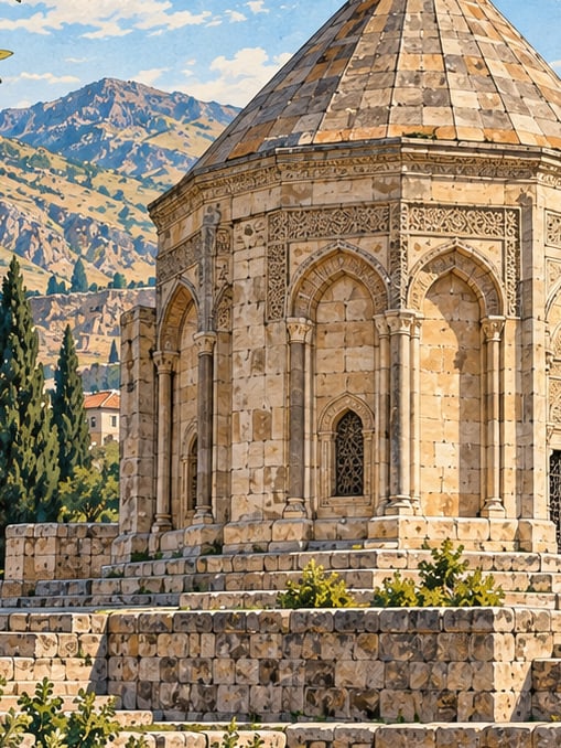 Erzen Hatun Tomb Tower çizimi, Bitlis