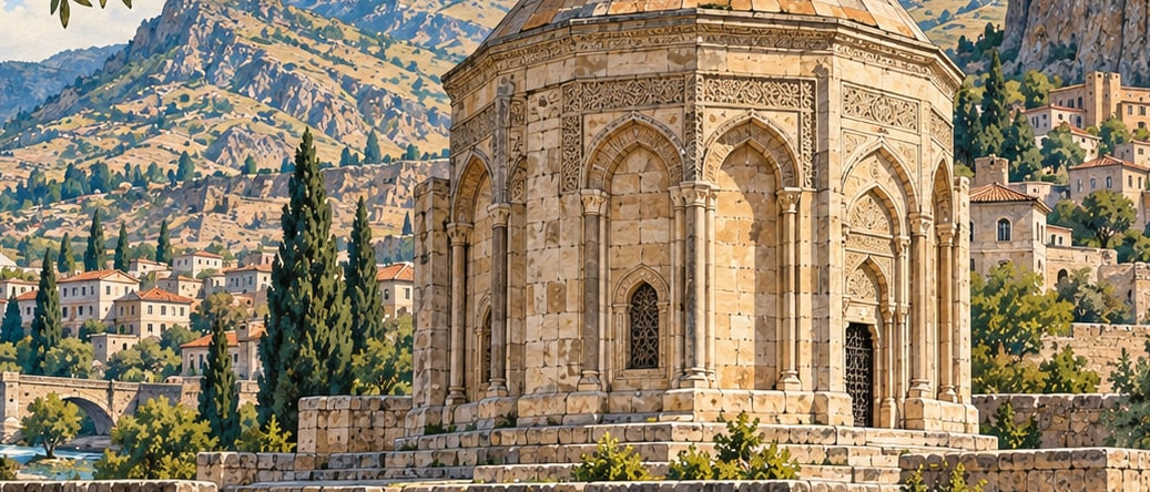 Erzen Hatun Tomb Tower çizimi, Bitlis
