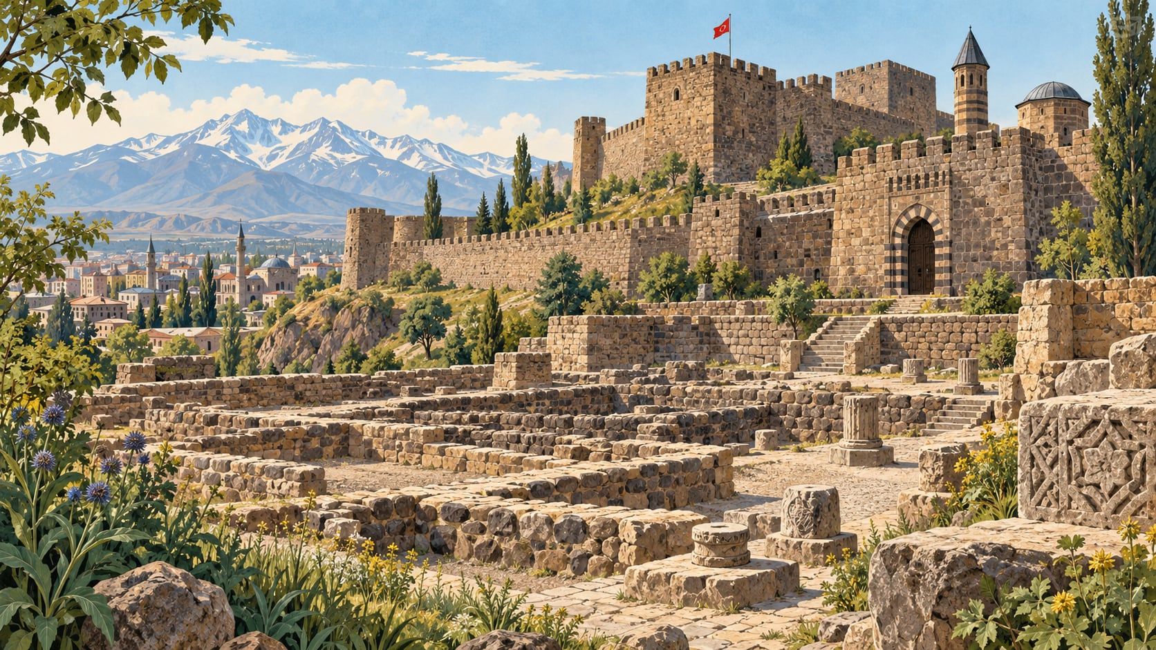 Erzurum Castle çizimi, Erzurum