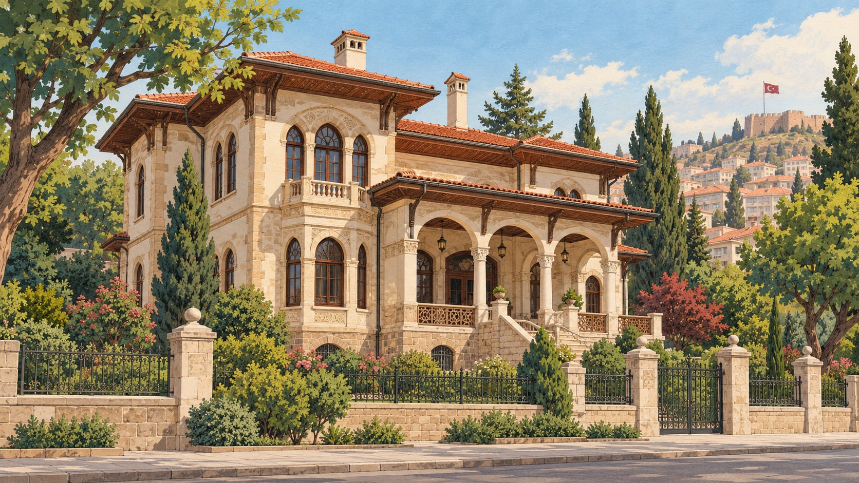 Old Uşak Houses çizimi, Uşak