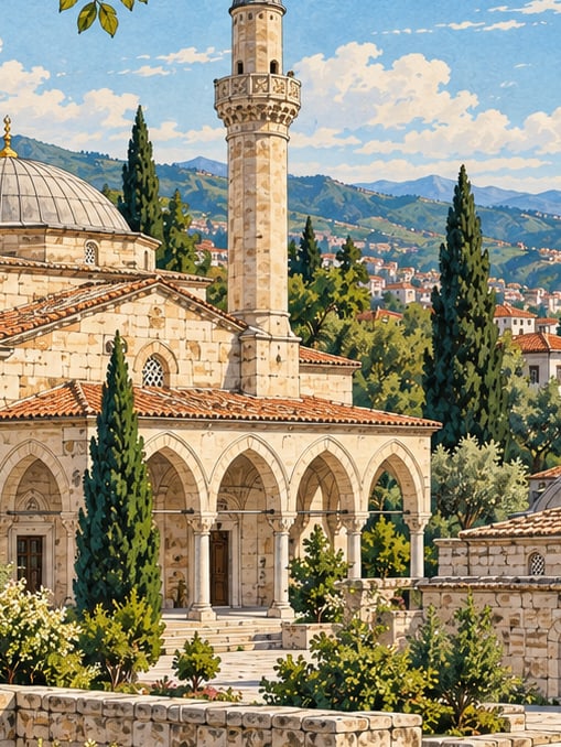 Eskipazar Bayram Bey Mosque and Baths çizimi, Ordu