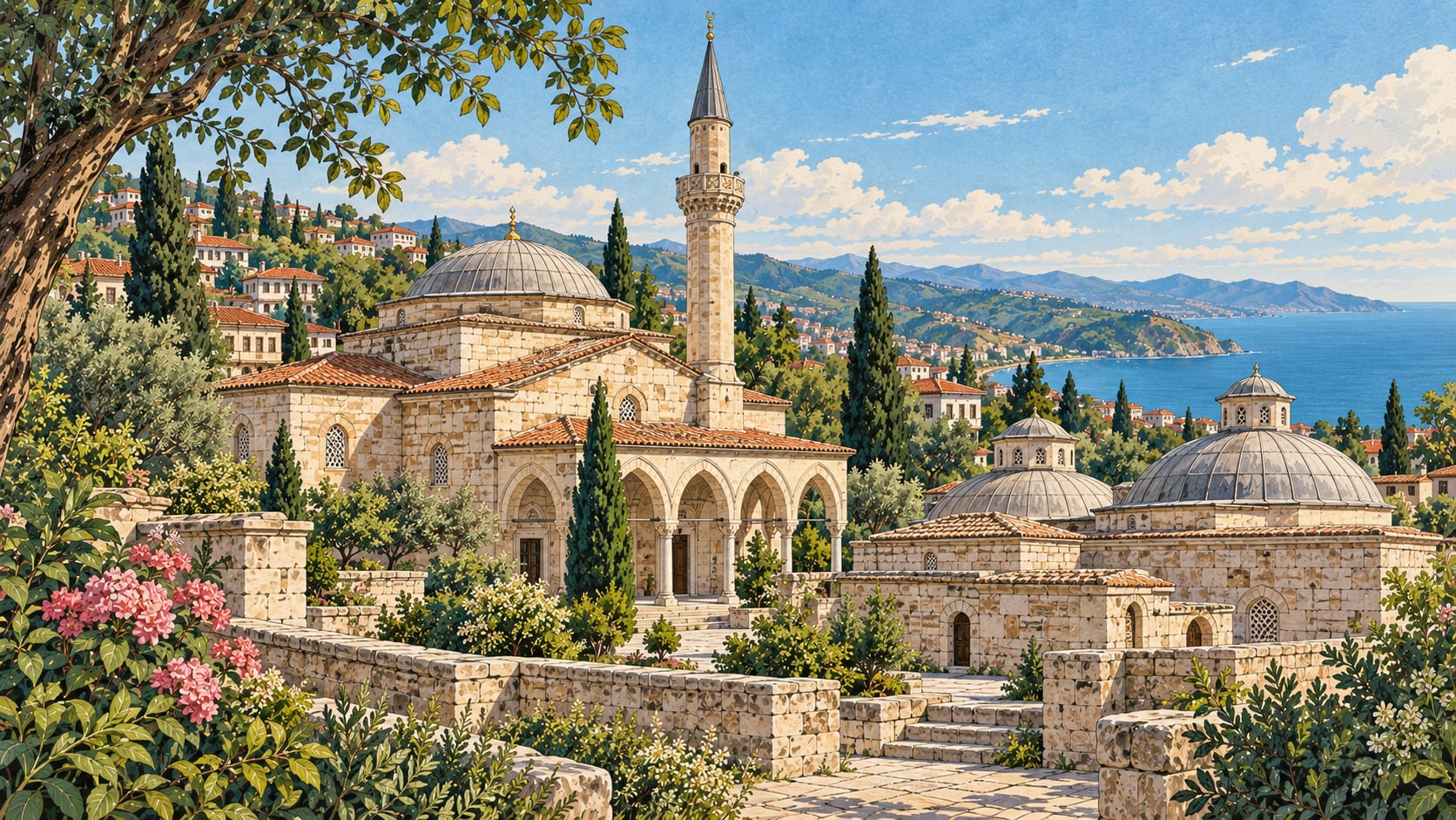 Eskipazar Bayram Bey Mosque and Baths çizimi, Ordu