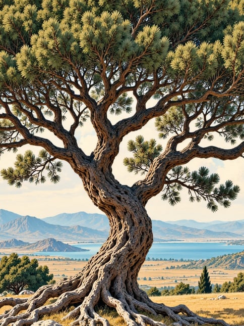 Eskipazar Türbeçamı Natural Monument çizimi, Karabük
