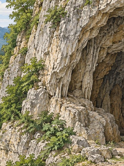 Espiye Seven Mills Cave çizimi, Giresun