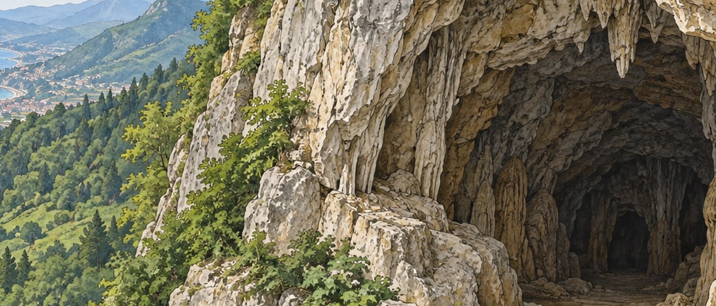 Espiye Seven Mills Cave çizimi, Giresun