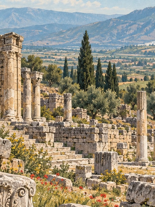 Eumania Ancient City çizimi, Denizli