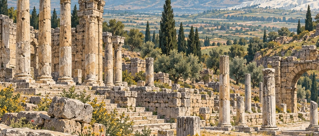 Eumania Ancient City çizimi, Denizli