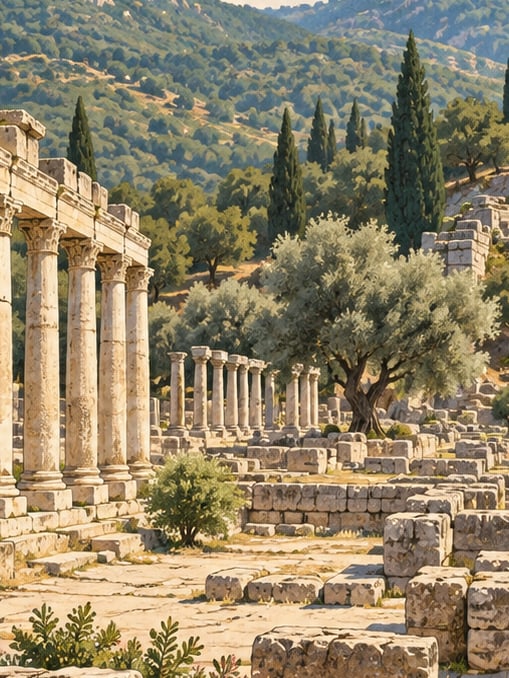 Euromos Archaeological Site çizimi, Muğla
