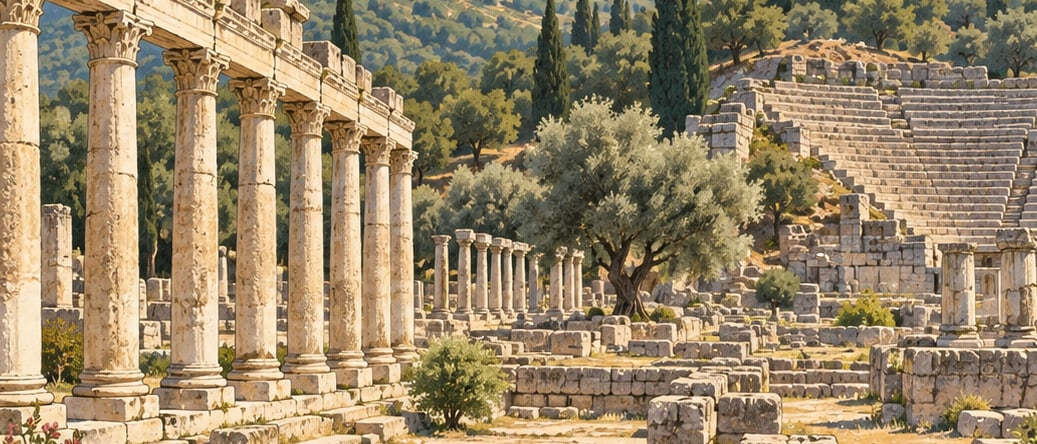 Euromos Archaeological Site çizimi, Muğla