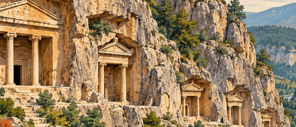 Evkaya Tombs çizimi, Kastamonu