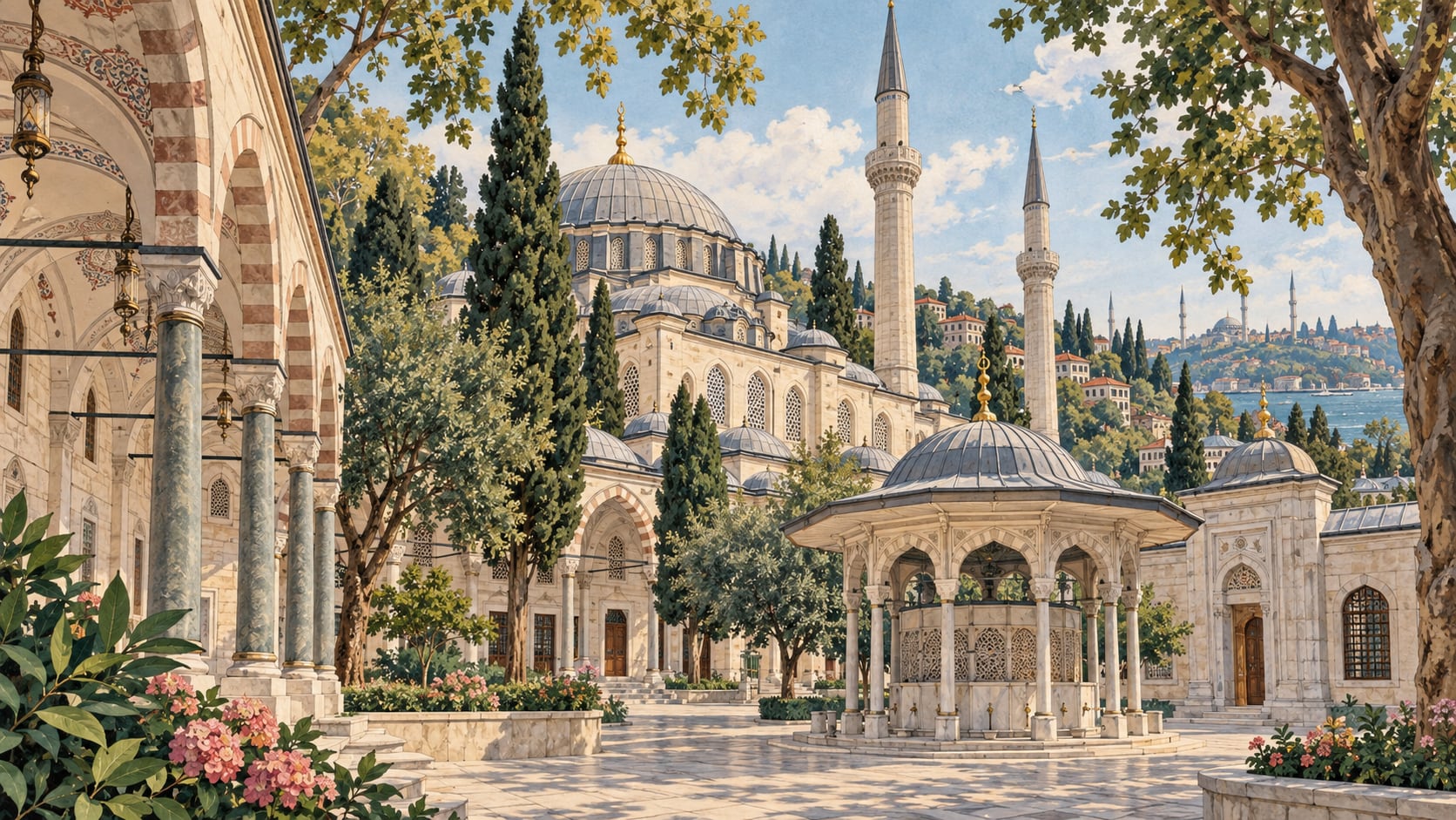 Eyüp Sultan Mosque çizimi, İstanbul