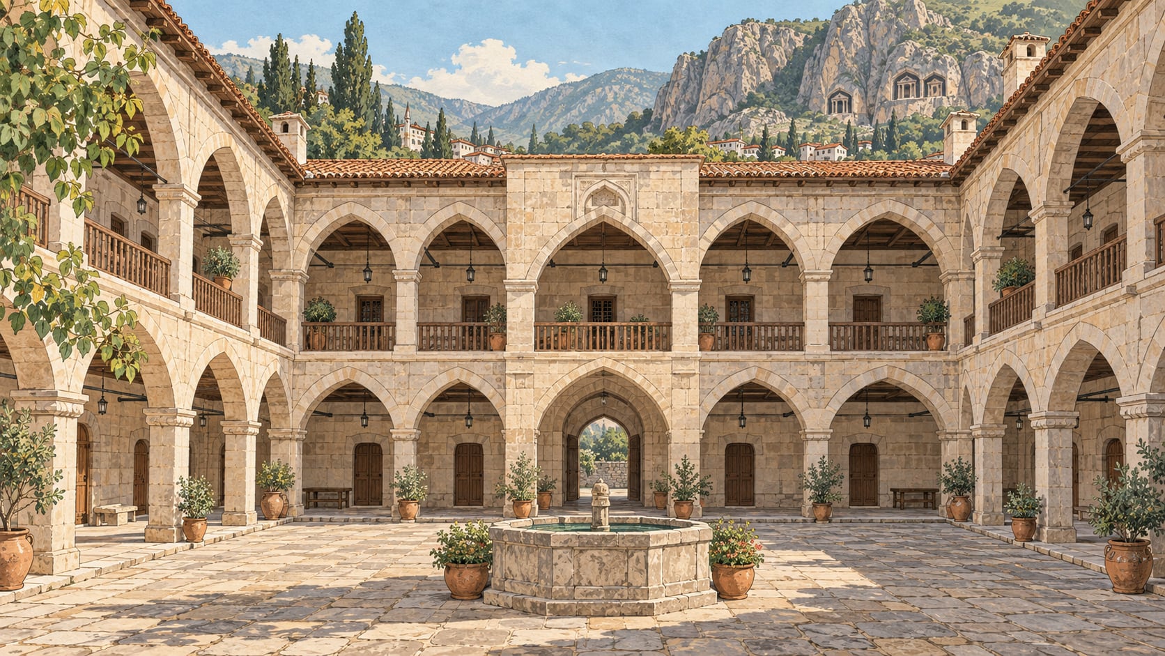 Ezinepazar Caravanserai çizimi, Amasya