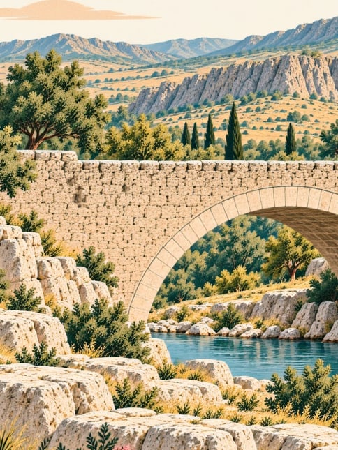 Ilustración: Puente de piedra de Gaffarlı, Osmaniye