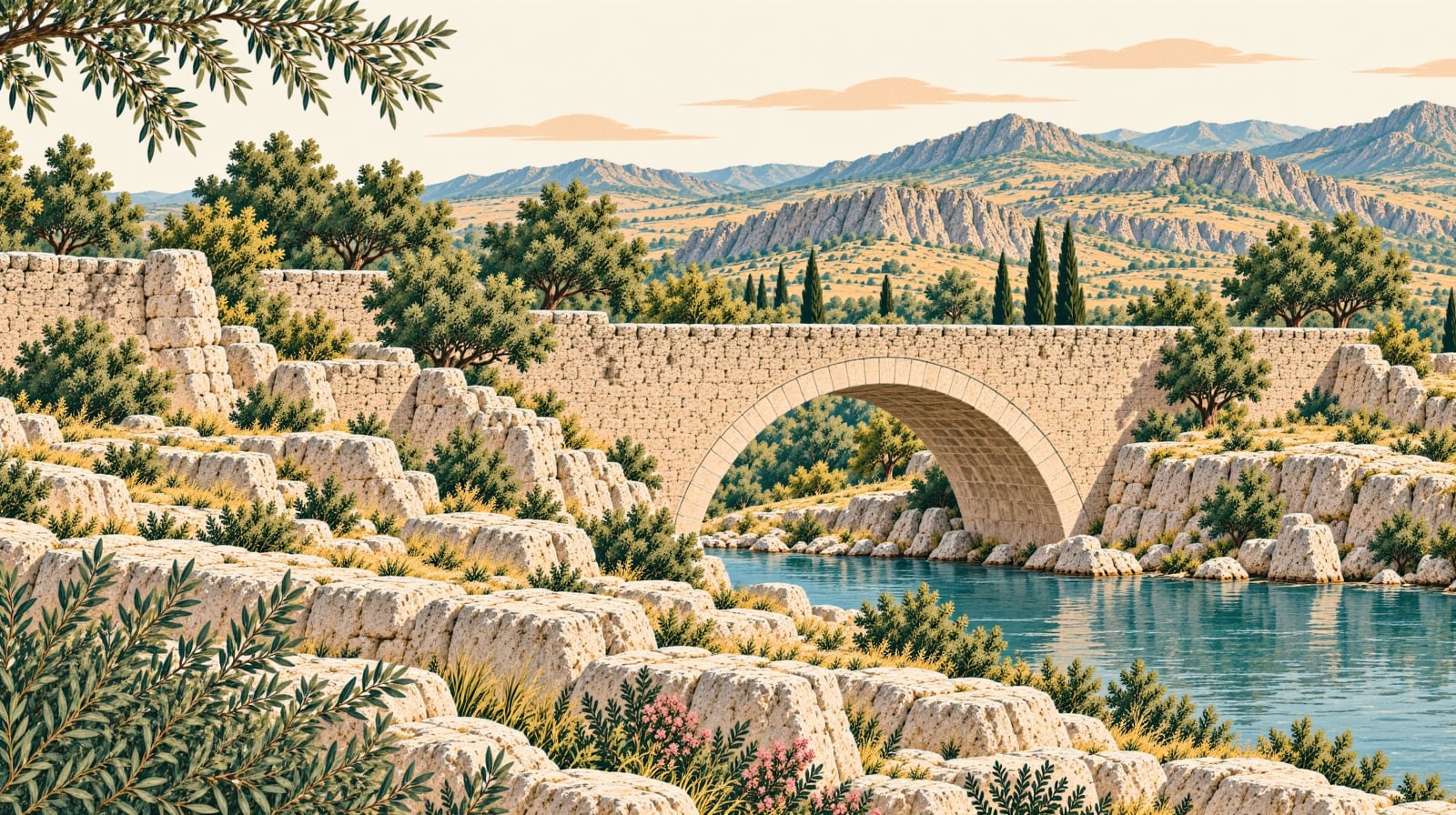 Gaffarlı Stone Bridge çizimi, Osmaniye
