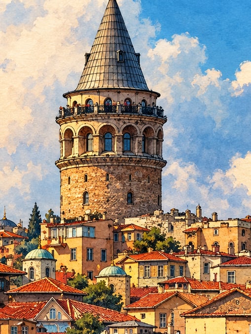 Galata Tower çizimi, İstanbul