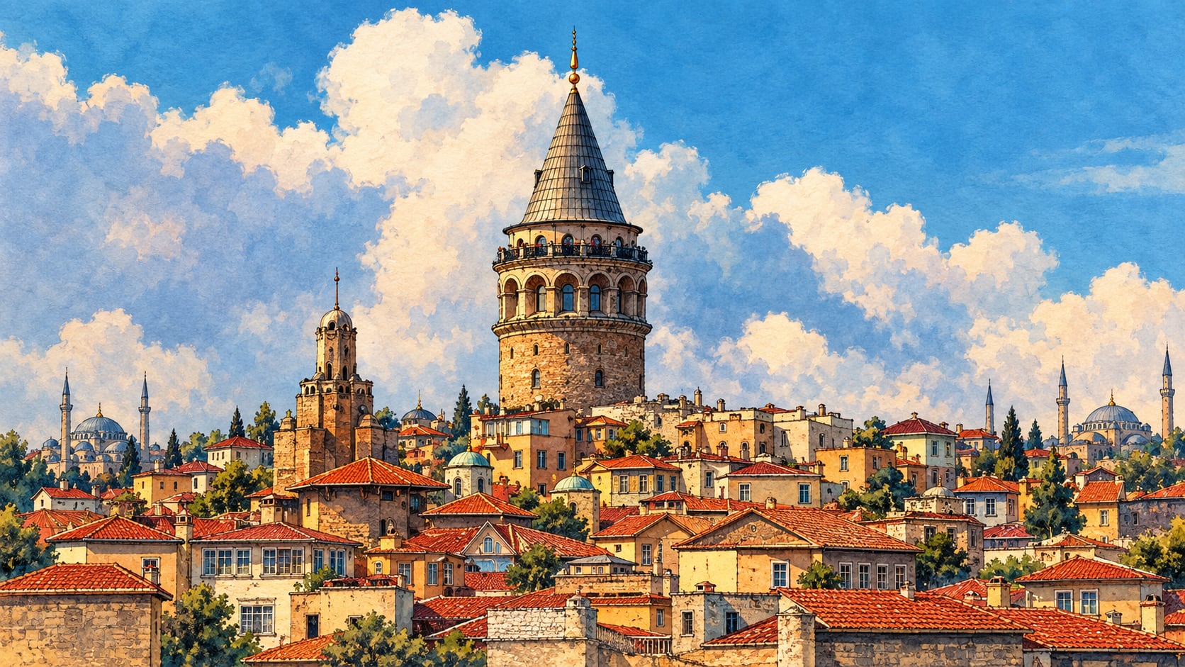 Galata Tower çizimi, İstanbul