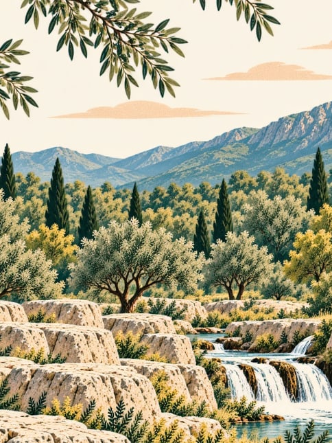 Ilustración: Parque natural de la Cascada de Gap, Mardin
