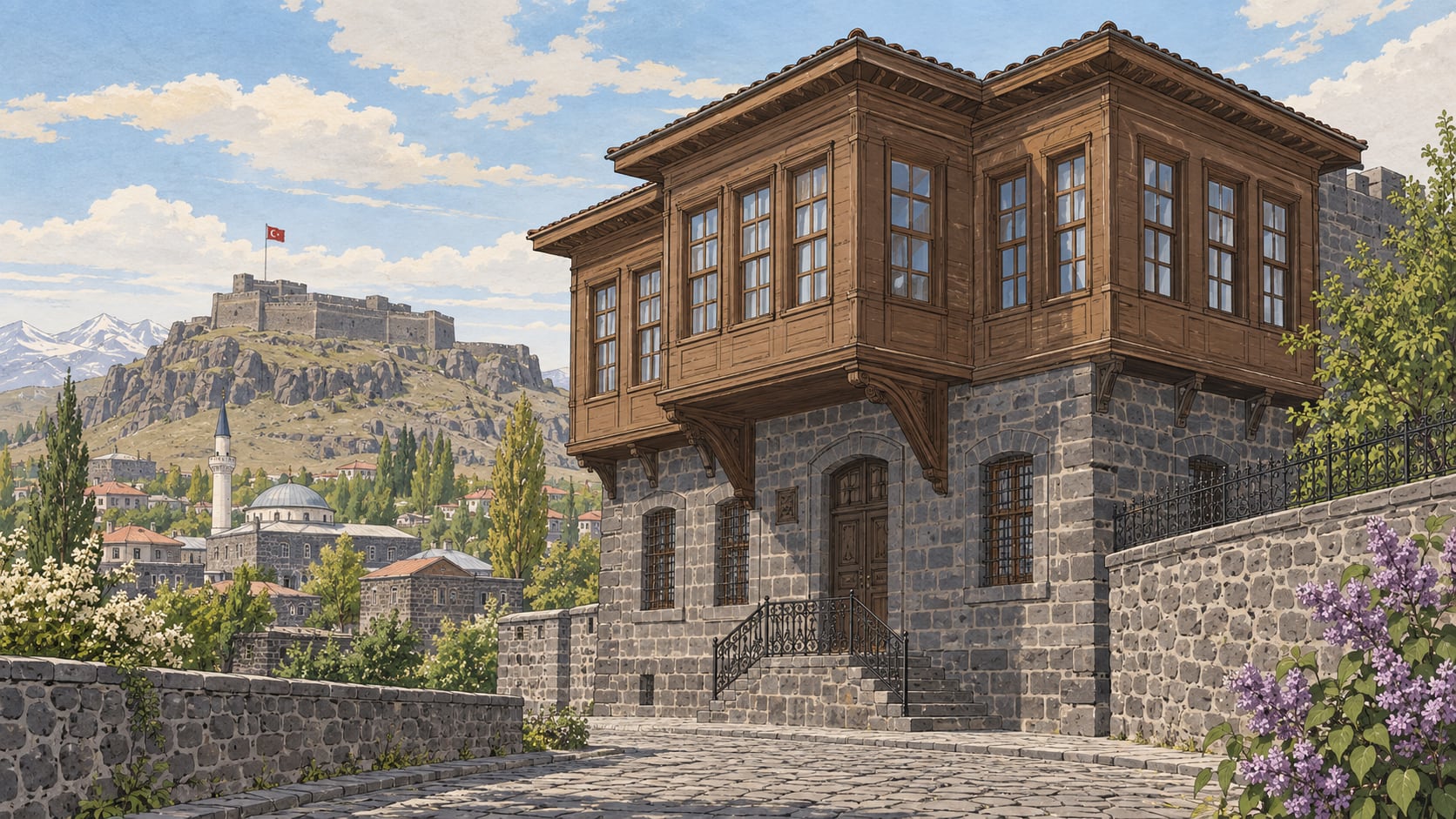 Gazi Ahmet Muhtar Paşa Mansion çizimi, Kars