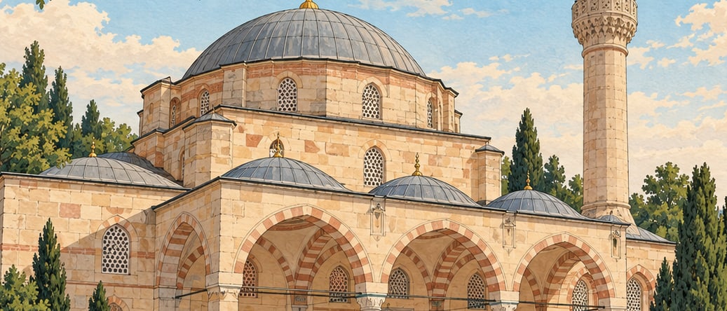 Gazi Mihal Mosque çizimi, Edirne