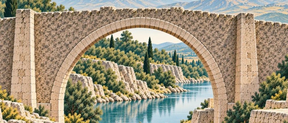 Gazi Mihal Bridge çizimi, Edirne